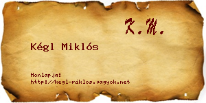 Kégl Miklós névjegykártya