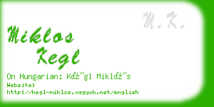 miklos kegl business card